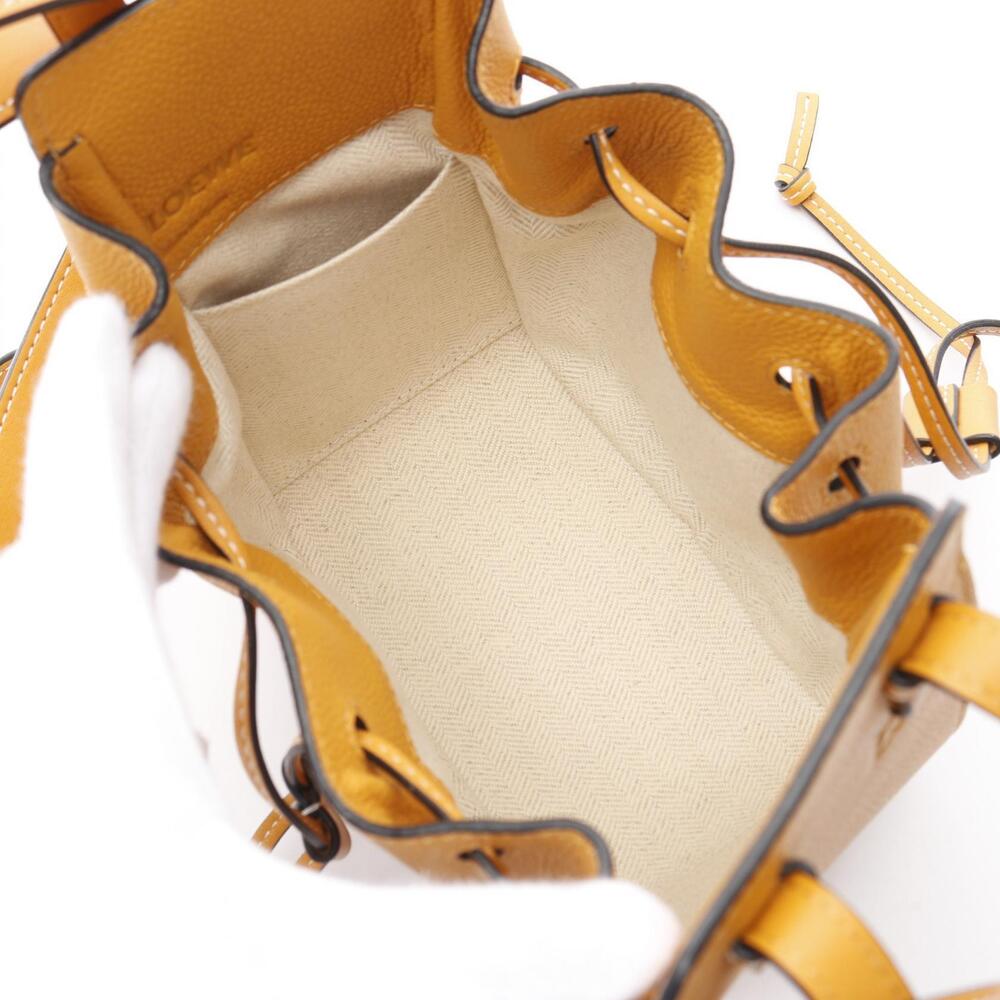 Loewe Handbag Drawstring Leather Yellow Hammock Bag